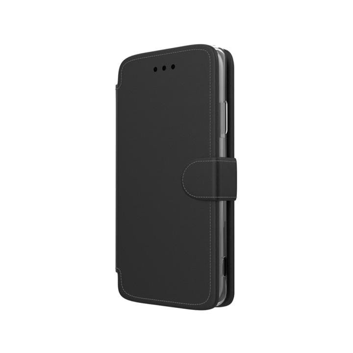 Zwart boekhoesje met magneetsluiting voor een smartphone