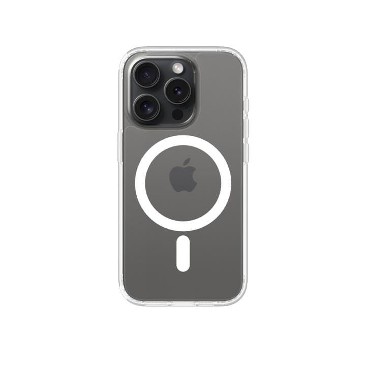 Transparant MagSafe-hoesje met magneetring om een iPhone