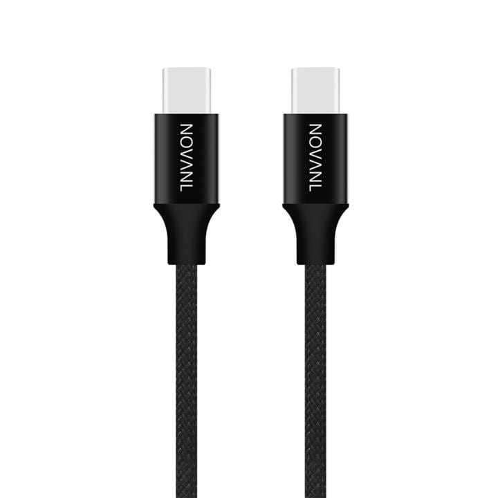 Zwarte gevlochten USB-C naar USB-C oplaadkabel